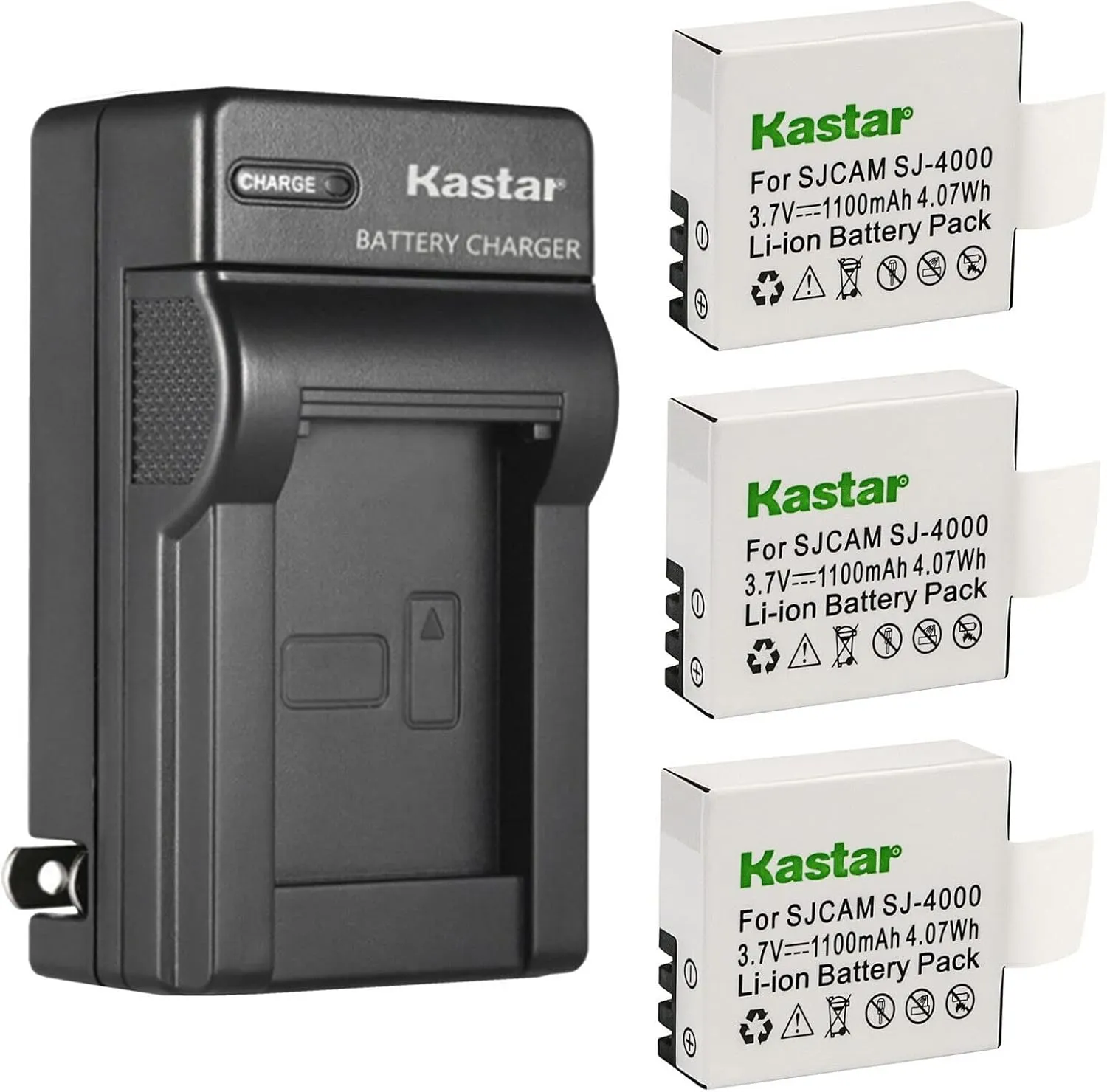 Kastar 3-Pack Battery and AC Wall Charger Replacement for TENKER Tronsmart Tronsport TUSAZU, TEC.Bean 900, VanTop Moment 4U Moment 4C, Vemont Vikeepro VMTOP, Vtin, Yuntab Yolansin