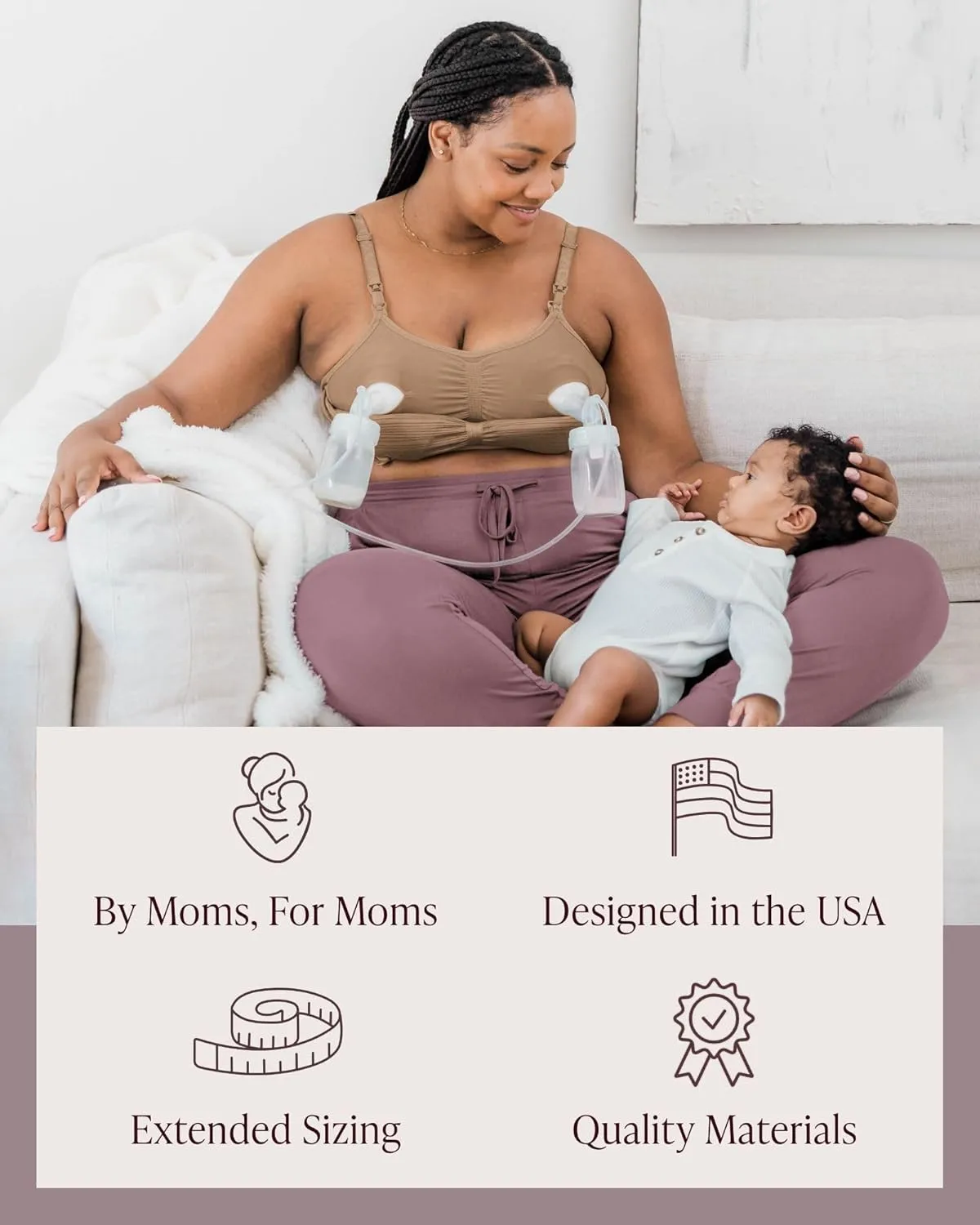 Kindred Bravely Sublime Pumping Bra Hands Free, Adjustable Pumping & Nursing Bra with EasyClip for All Breast Pumps
