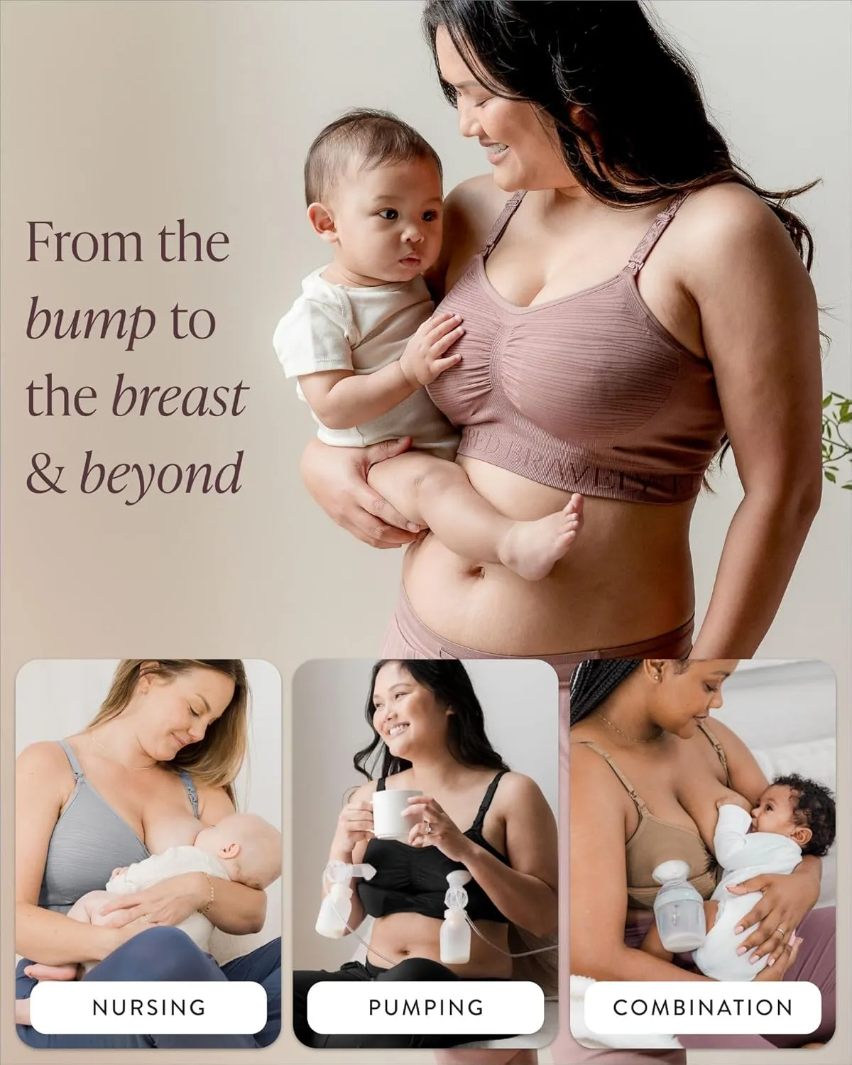 Kindred Bravely Sublime Pumping Bra Hands Free, Adjustable Pumping & Nursing Bra with EasyClip for All Breast Pumps