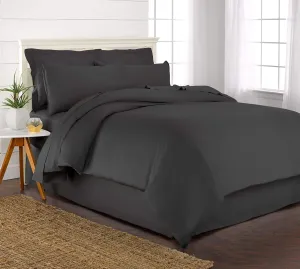 King Duvet Cover by Pure Bamboo, 3 Piece Set, Genuine 100% Organic Viscose Derived from Bamboo, Luxuriously Soft and Cooling, 2 Pillowcases (King, Charcoal)