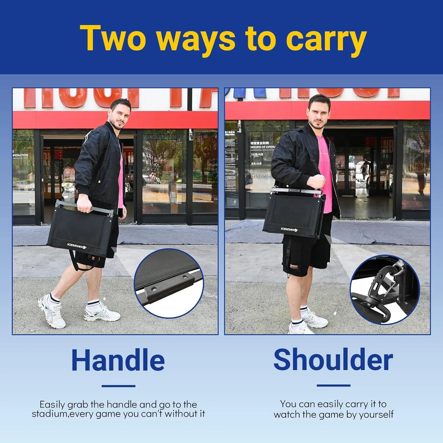 KINGROCK Stadium Seats for Bleachers with Back Support, Portable Folding Padded Stadium seat