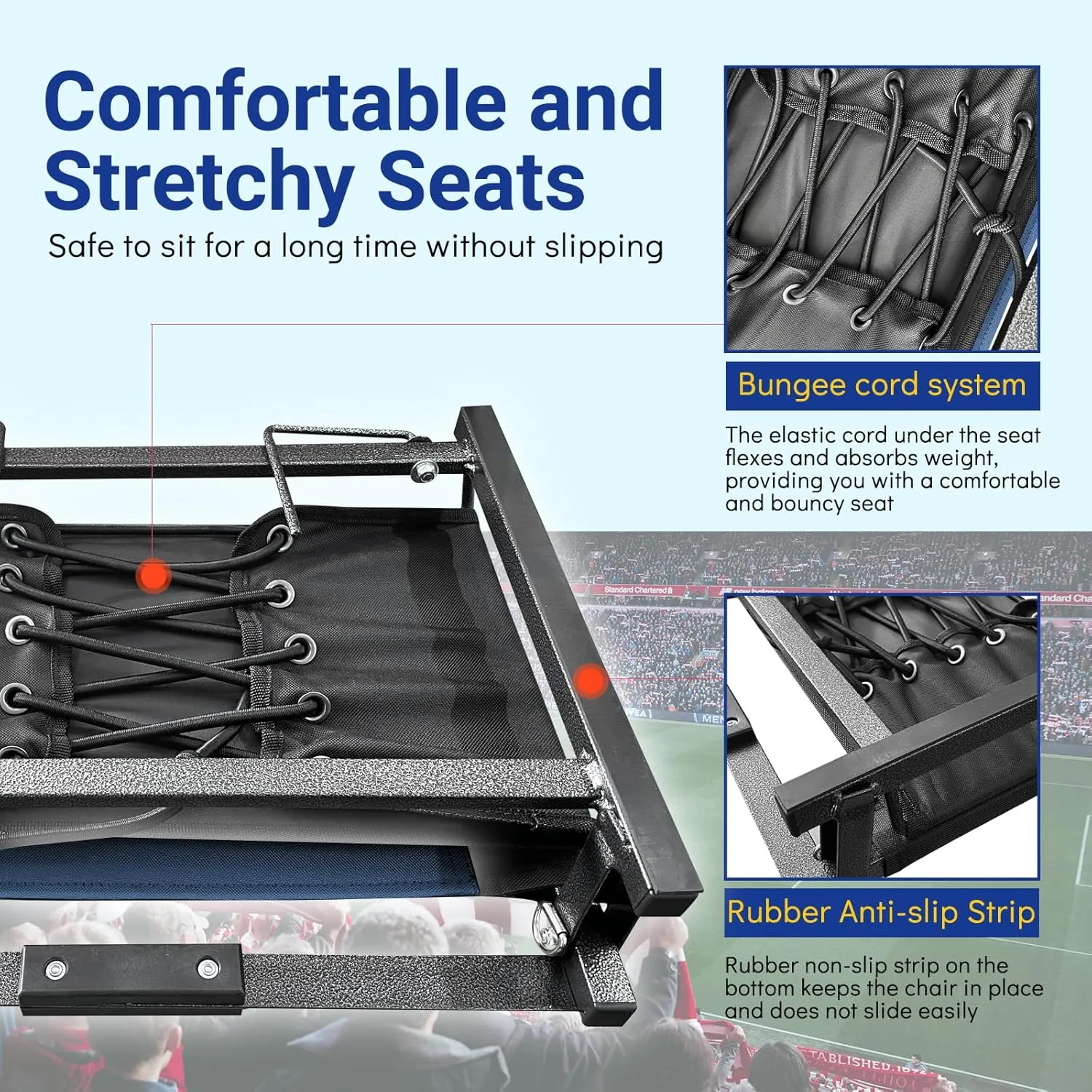 KINGROCK Stadium Seats for Bleachers with Back Support, Portable Folding Padded Stadium seat