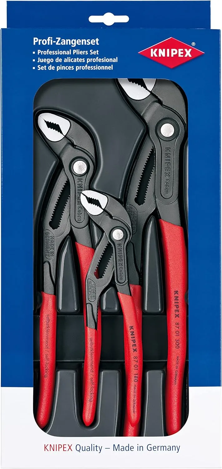 Knipex 00 20 09 V02 "Cobra" Pliers Set (3 Piece)