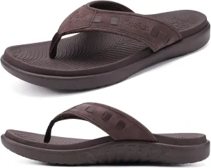 KuaiLu Mens Sport Flip Flops Comfort Orthotic Thong Sandals with Plantar Fasciitis Arch Support Outdoor Summer Beach Size 7~15