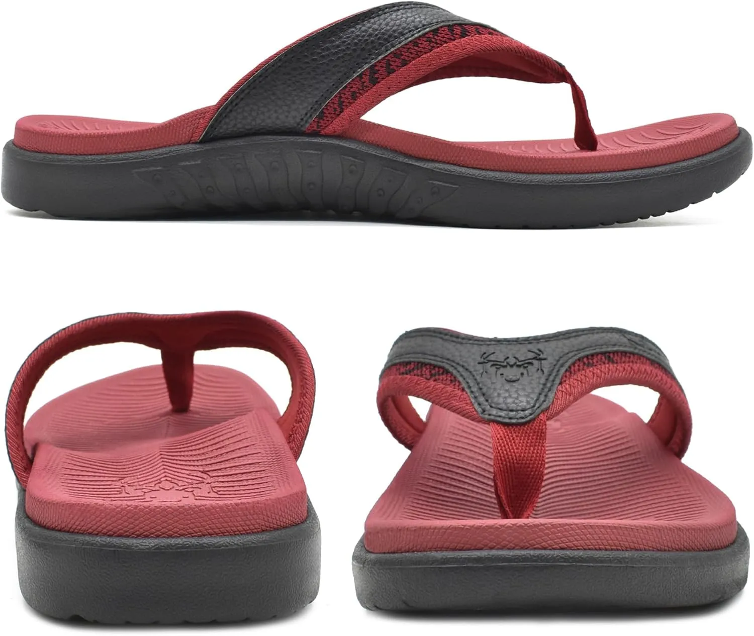 KuaiLu Mens Sport Flip Flops Comfort Orthotic Thong Sandals with Plantar Fasciitis Arch Support Outdoor Summer Beach Size 7~15