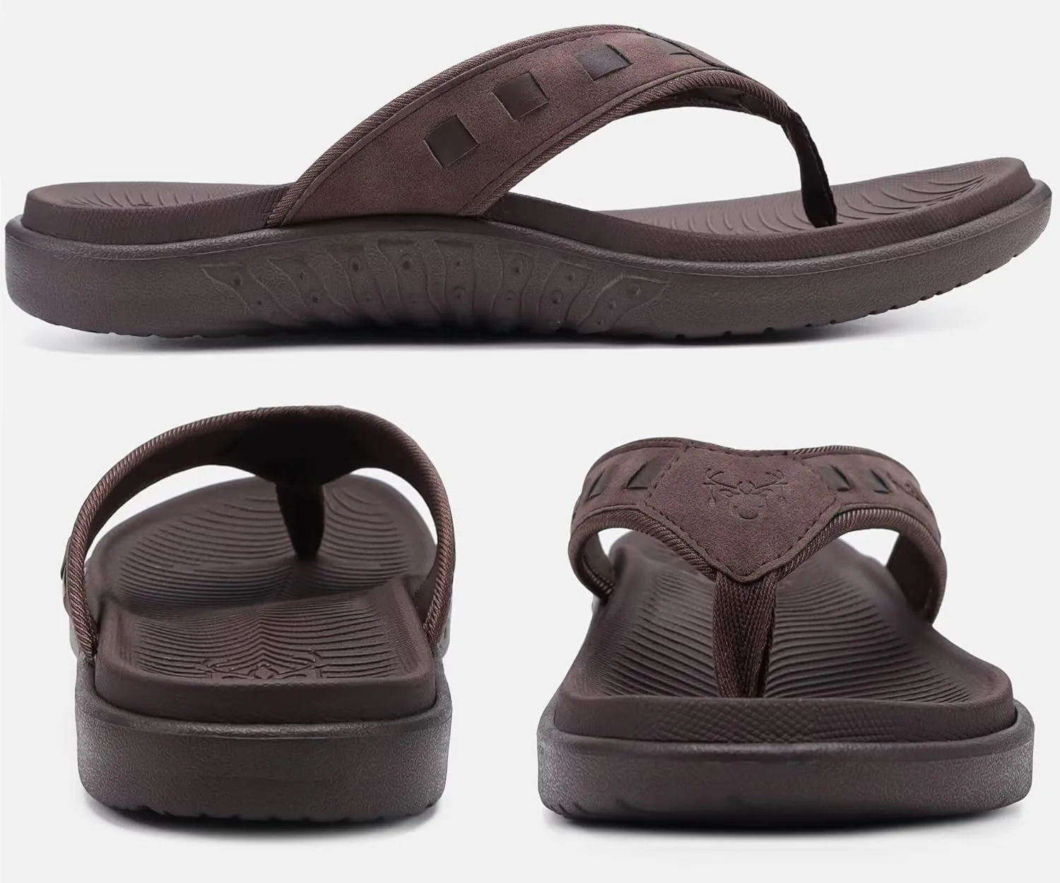 KuaiLu Mens Sport Flip Flops Comfort Orthotic Thong Sandals with Plantar Fasciitis Arch Support Outdoor Summer Beach Size 7~15