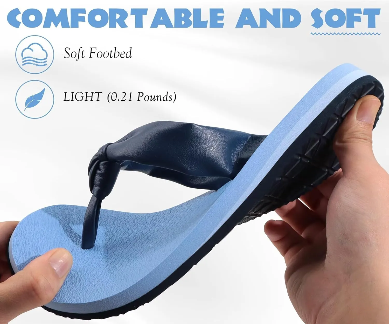 KuaiLu Womens Flip Flops With Arch Support Comfortable Yoga Mat Cushion Thong Leather Sandals for Ladies Fashion Slip On Summer Beach Walking Slides Indoor Outdoor Travel Orthotic Slippers