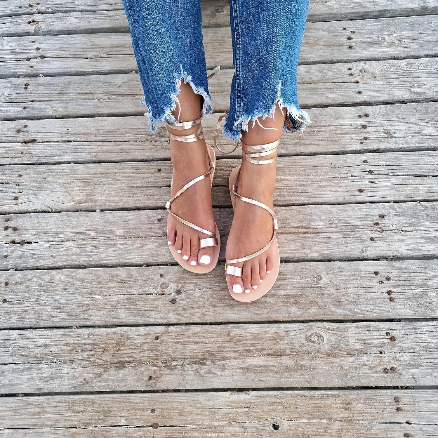 Lace Up Sandals, Beach Shoes, Toe Ring Sandals, Women Tie up flip Flops, Leather sliders, Black Greek Leather Sandals, Tie Up Leather Sandals, Lace up Sandals Gladiator sandals, ring toe sandals, Summer Leather Sandals,Women shoes (39, Beige)