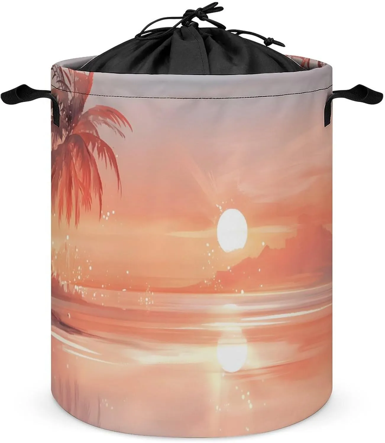 Laundry Hampers, Large Drawstring Laundry Bag, Removable Laundry Bags, Collapsible Storage Bin with Handles for Home Organization, Kids Room, Nursery Afterglow