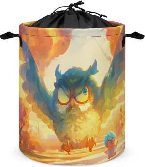 Laundry Hampers, Large Drawstring Laundry Bag, Removable Laundry Bags, Collapsible Storage Bin with Handles for Home Organization, Kids Room, Nursery Bird