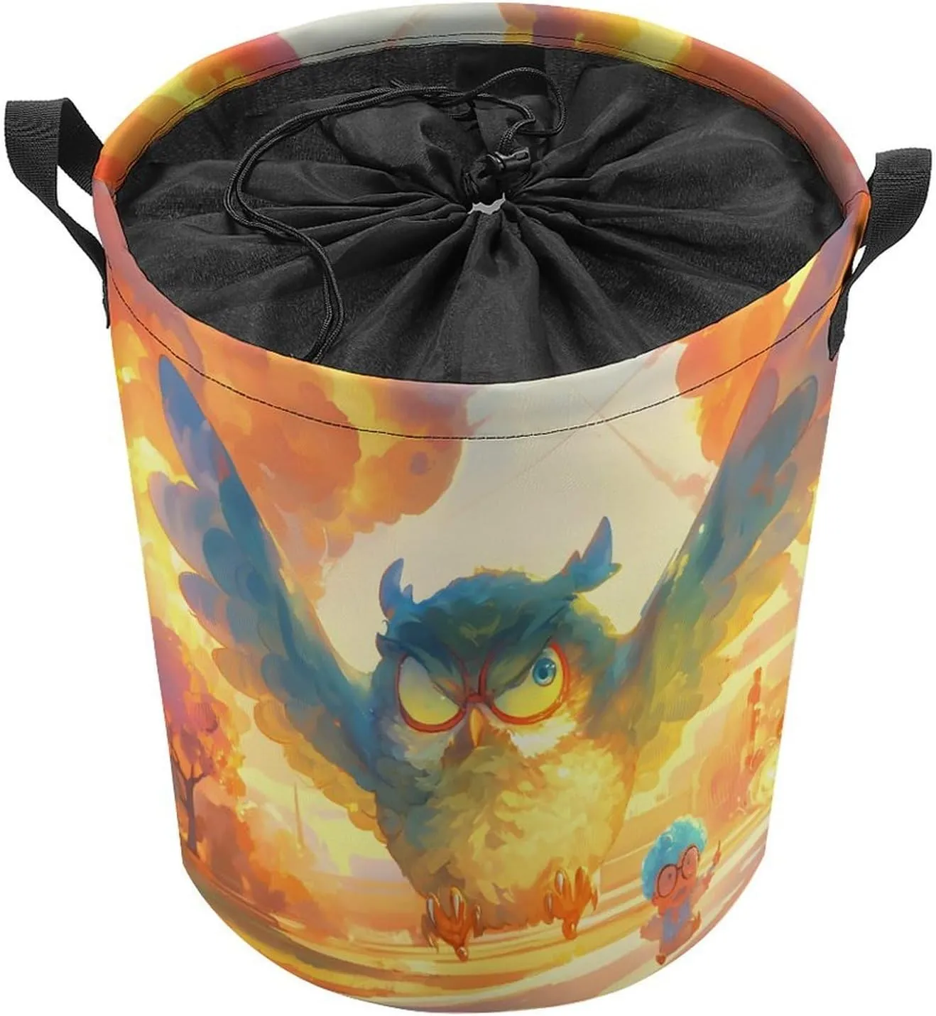 Laundry Hampers, Large Drawstring Laundry Bag, Removable Laundry Bags, Collapsible Storage Bin with Handles for Home Organization, Kids Room, Nursery Bird