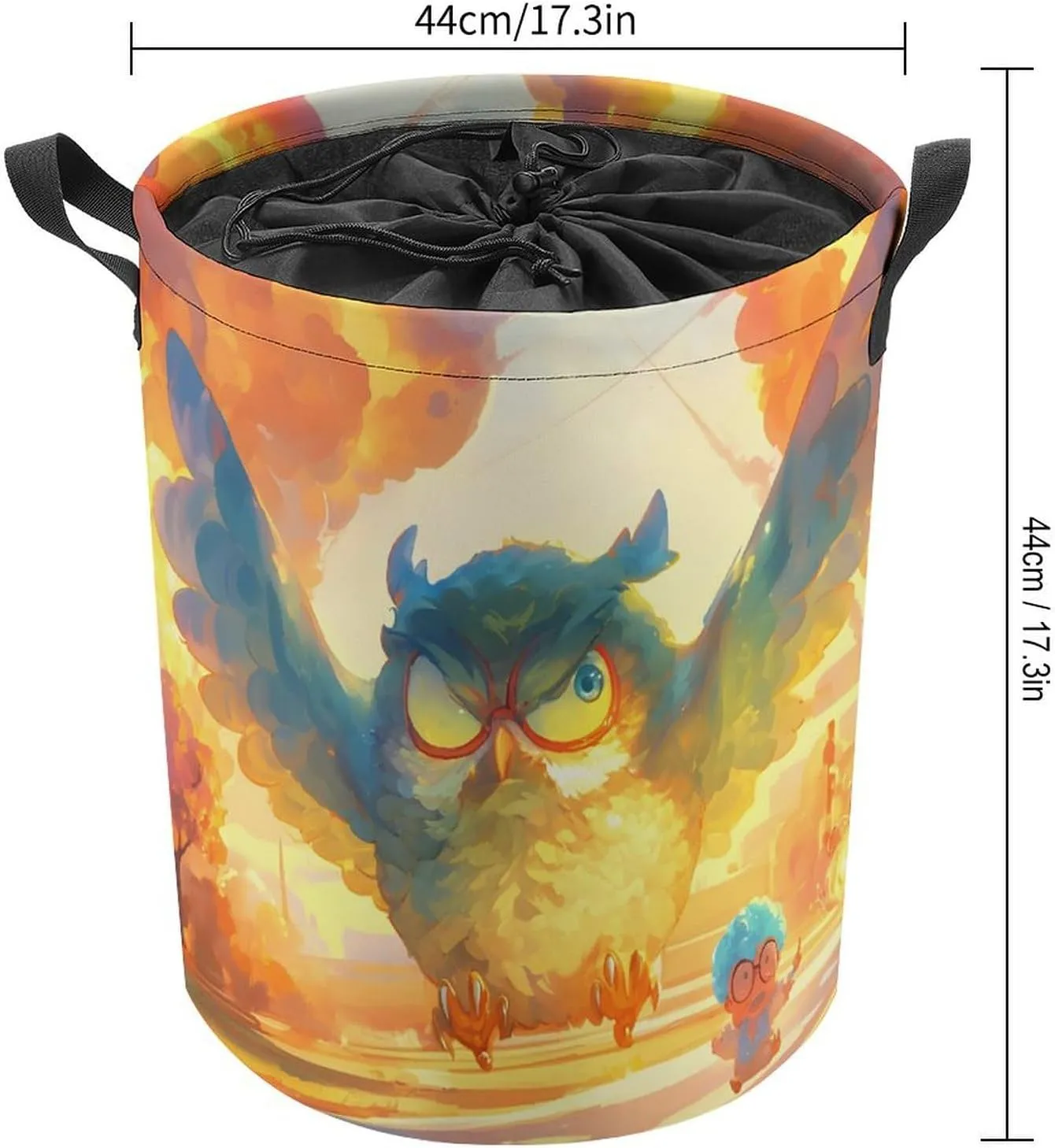 Laundry Hampers, Large Drawstring Laundry Bag, Removable Laundry Bags, Collapsible Storage Bin with Handles for Home Organization, Kids Room, Nursery Bird