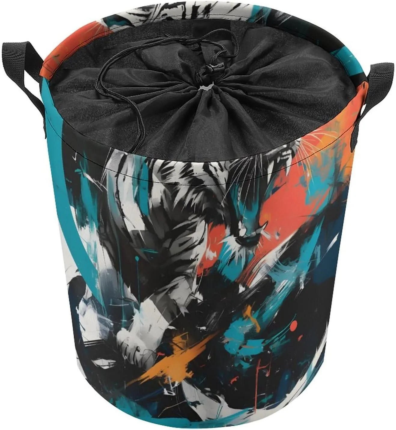 Laundry Hampers, Large Drawstring Laundry Bag, Removable Laundry Bags, Collapsible Storage Bin with Handles for Home Organization, Kids Room, Nursery Painting