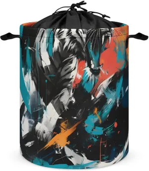Laundry Hampers, Large Drawstring Laundry Bag, Removable Laundry Bags, Collapsible Storage Bin with Handles for Home Organization, Kids Room, Nursery Painting