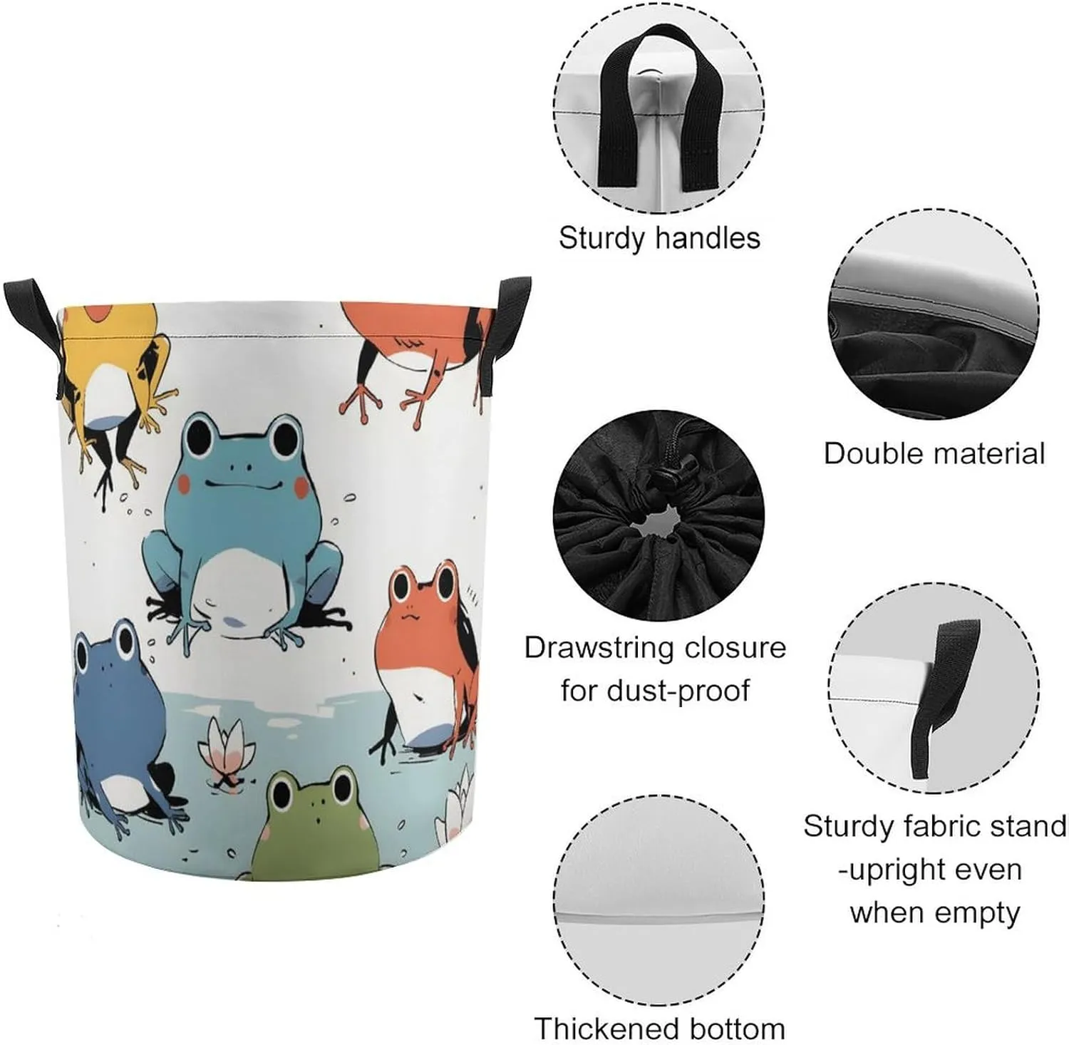 Laundry Hampers, Large Drawstring Laundry Bag, Removable Laundry Bags, Collapsible Storage Bin with Handles for Home Organization, Kids Room, Nursery Toy
