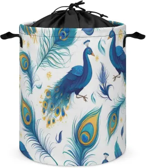 Laundry Hampers, Large Drawstring Laundry Bag, Removable Laundry Bags, Collapsible Storage Bin with Handles for Home Organization, Kids Room, Nursery Vertebrate
