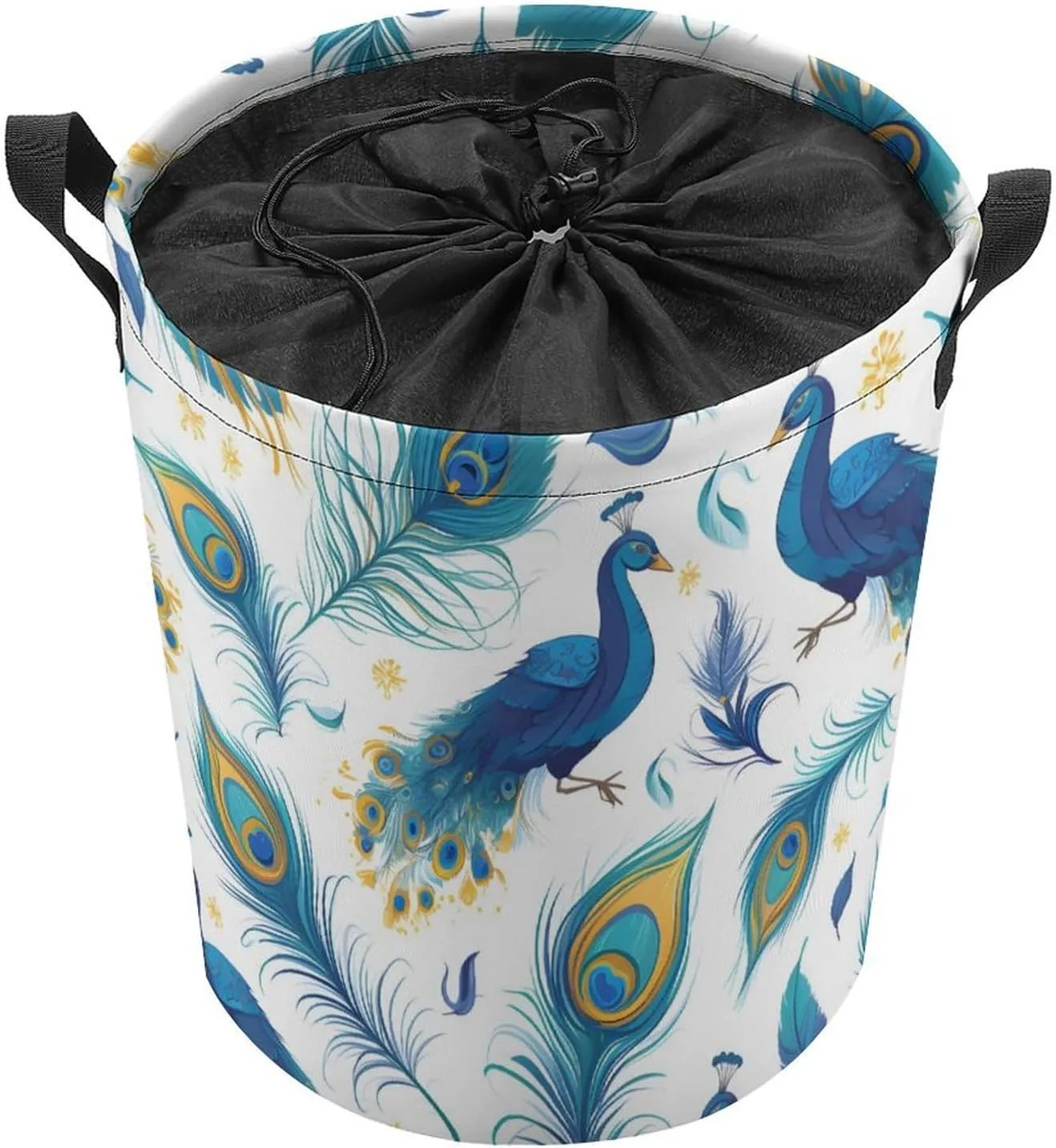 Laundry Hampers, Large Drawstring Laundry Bag, Removable Laundry Bags, Collapsible Storage Bin with Handles for Home Organization, Kids Room, Nursery Vertebrate