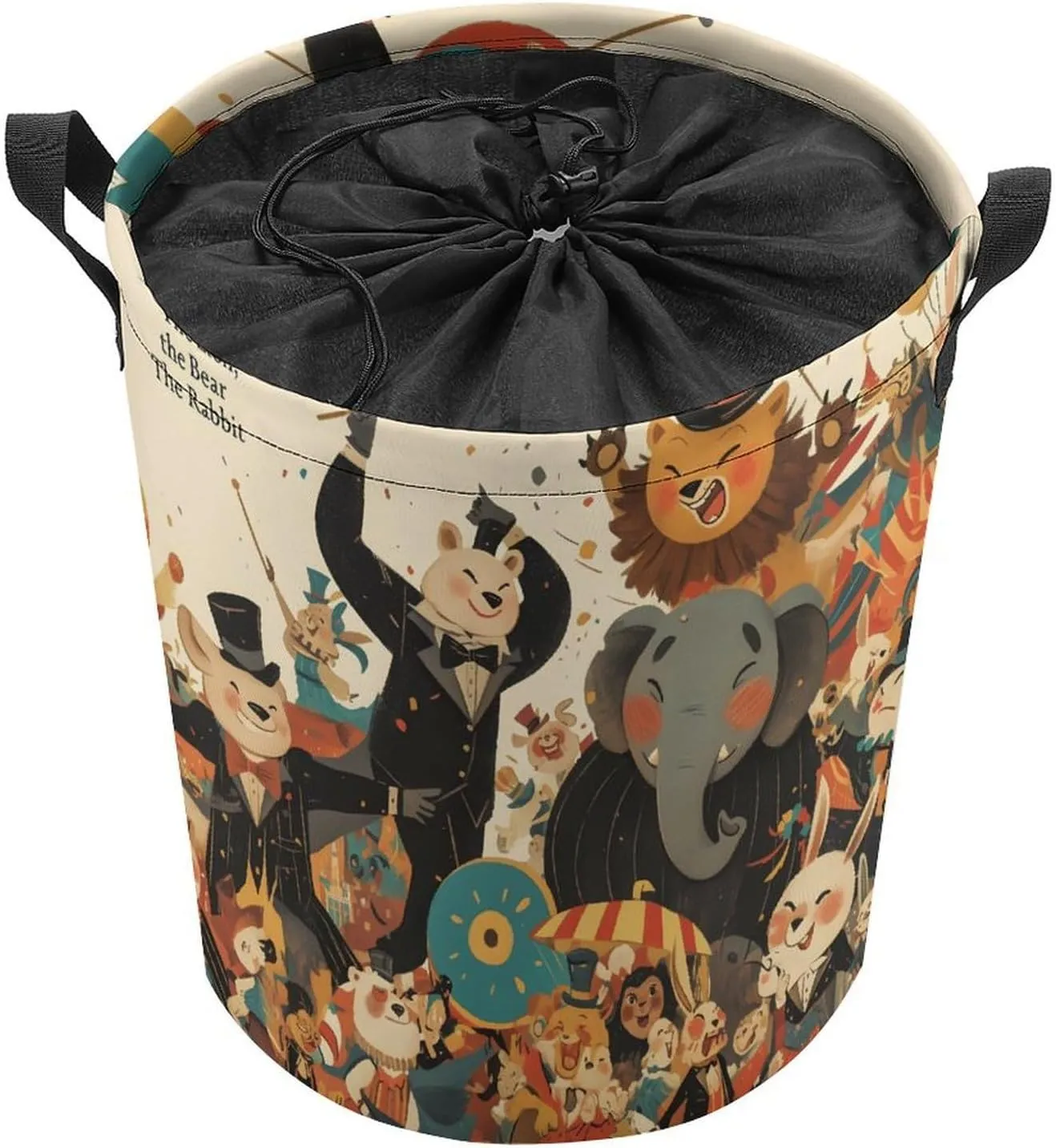 Laundry Hampers, Large Drawstring Laundry Bag, Removable Laundry Bags, Collapsible Storage Bin with Handles for Home Organization, Kids Room, Nursery Vertebrate