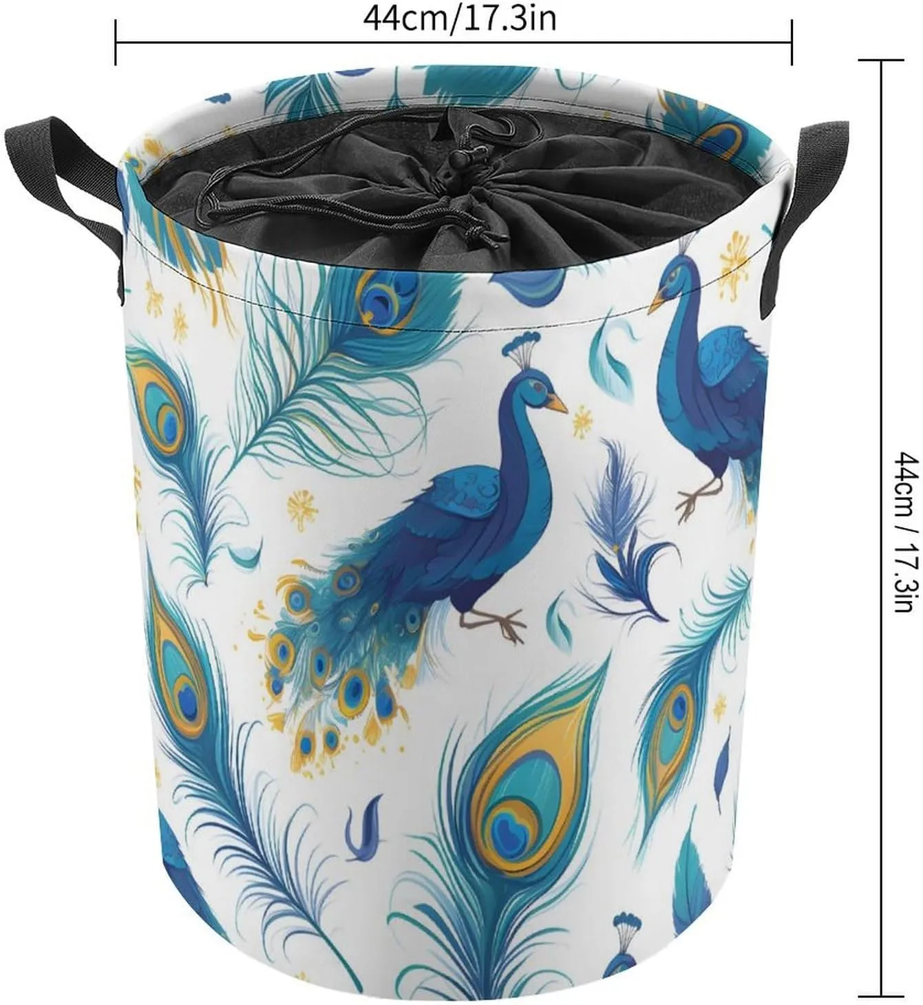 Laundry Hampers, Large Drawstring Laundry Bag, Removable Laundry Bags, Collapsible Storage Bin with Handles for Home Organization, Kids Room, Nursery Vertebrate