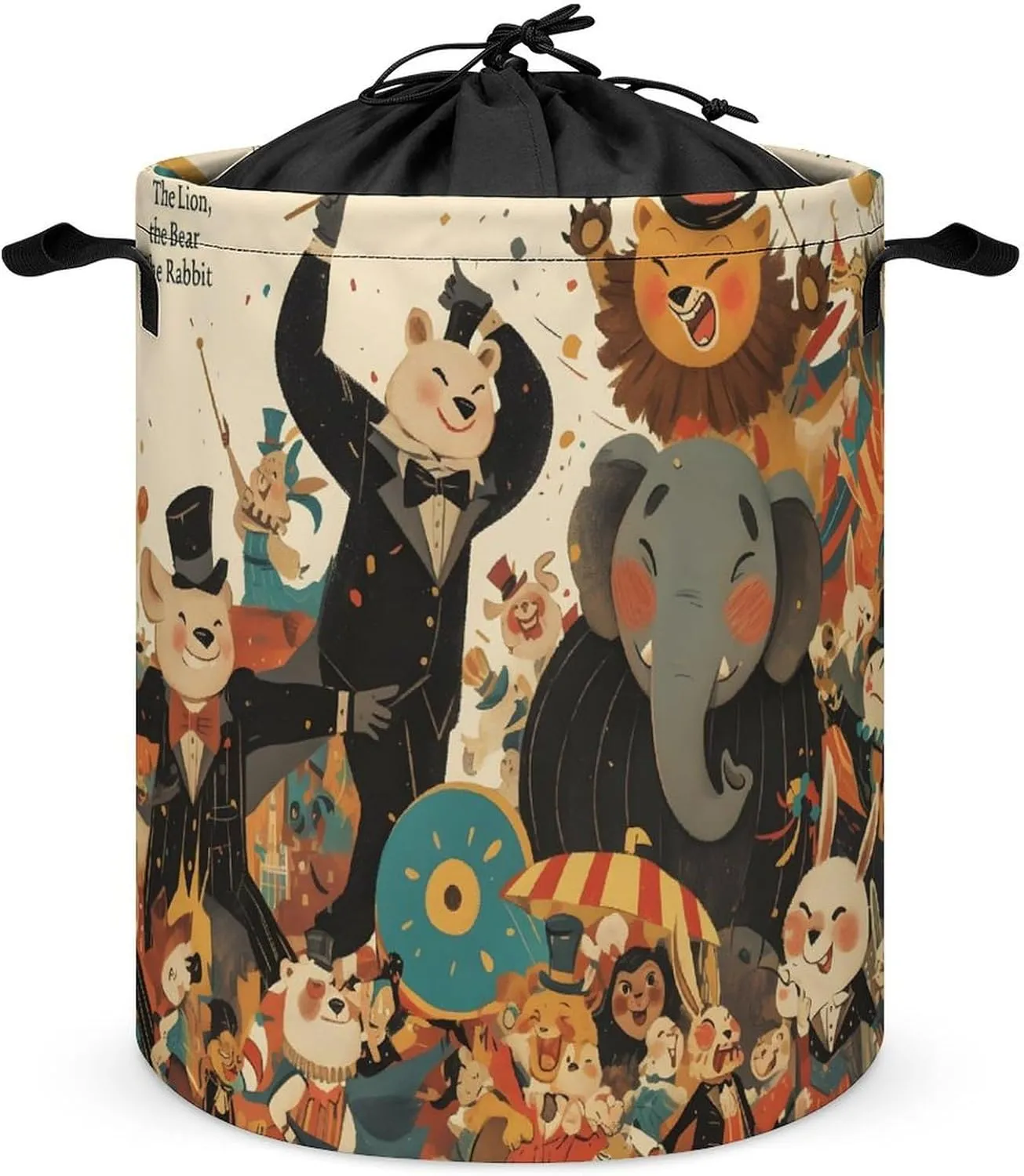 Laundry Hampers, Large Drawstring Laundry Bag, Removable Laundry Bags, Collapsible Storage Bin with Handles for Home Organization, Kids Room, Nursery Vertebrate