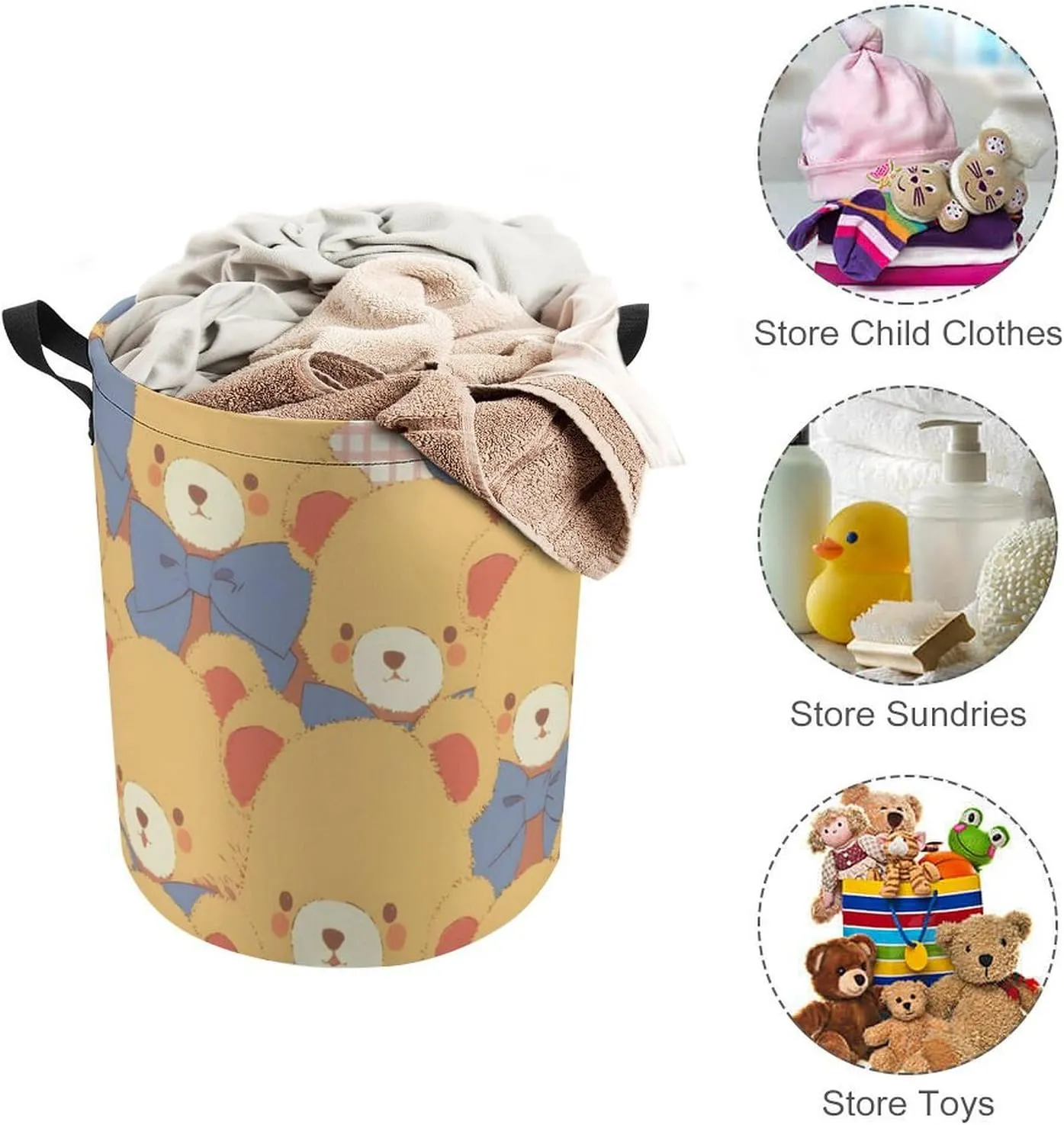 Laundry Hampers, Large Drawstring Laundry Bag, Removable Laundry Bags, Collapsible Storage Bin with Handles for Home Organization, Kids Room, Nursery Vertebrate