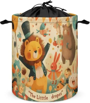 Laundry Hampers, Large Drawstring Laundry Bag, Removable Laundry Bags, Collapsible Storage Bin with Handles for Home Organization, Kids Room, Nursery Vertebrate