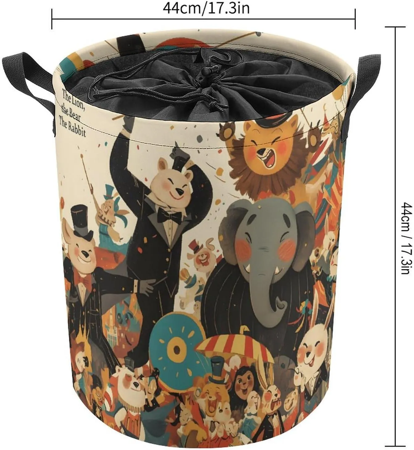 Laundry Hampers, Large Drawstring Laundry Bag, Removable Laundry Bags, Collapsible Storage Bin with Handles for Home Organization, Kids Room, Nursery Vertebrate