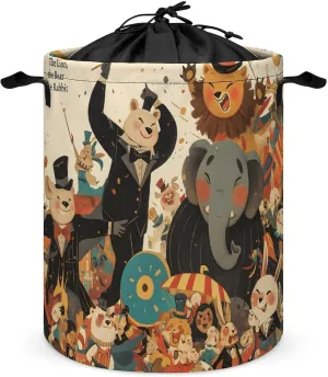 Laundry Hampers, Large Drawstring Laundry Bag, Removable Laundry Bags, Collapsible Storage Bin with Handles for Home Organization, Kids Room, Nursery Vertebrate