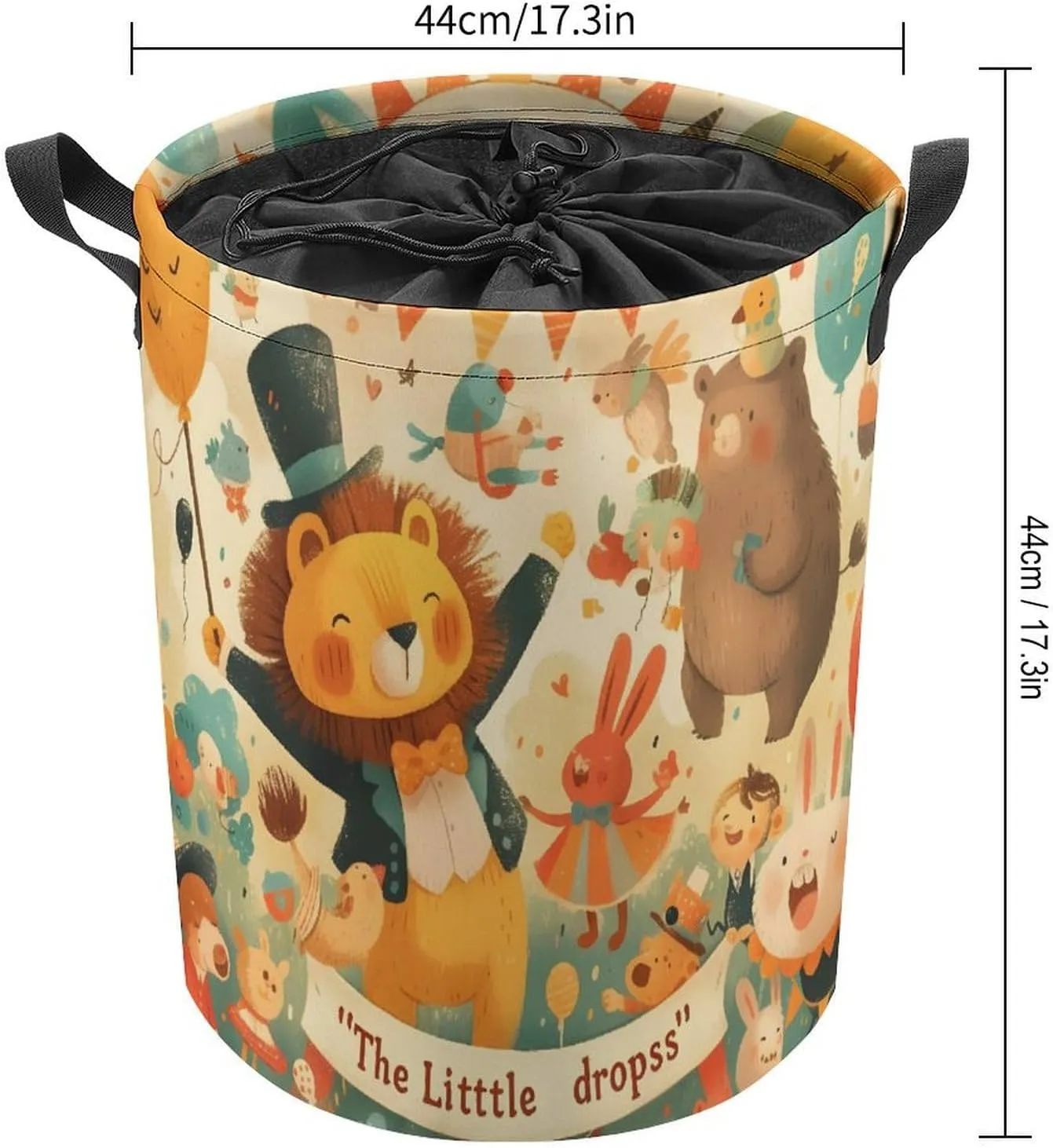Laundry Hampers, Large Drawstring Laundry Bag, Removable Laundry Bags, Collapsible Storage Bin with Handles for Home Organization, Kids Room, Nursery Vertebrate
