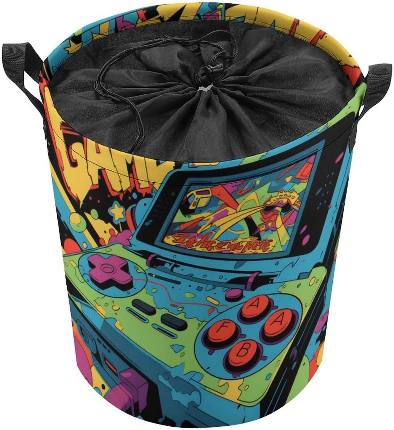 Laundry Hampers, Large Drawstring Laundry Bag, Removable Laundry Bags, Collapsible Storage Bin with Handles for Home Organization, Kids Room, Nursery Video Game Accessory