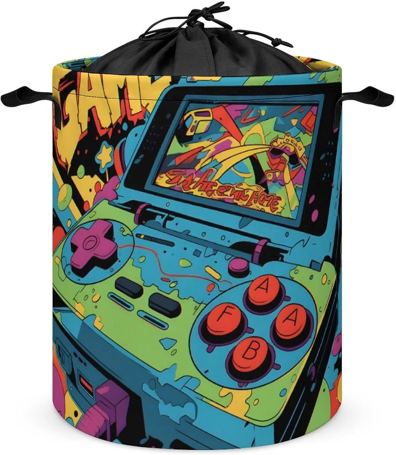 Laundry Hampers, Large Drawstring Laundry Bag, Removable Laundry Bags, Collapsible Storage Bin with Handles for Home Organization, Kids Room, Nursery Video Game Accessory