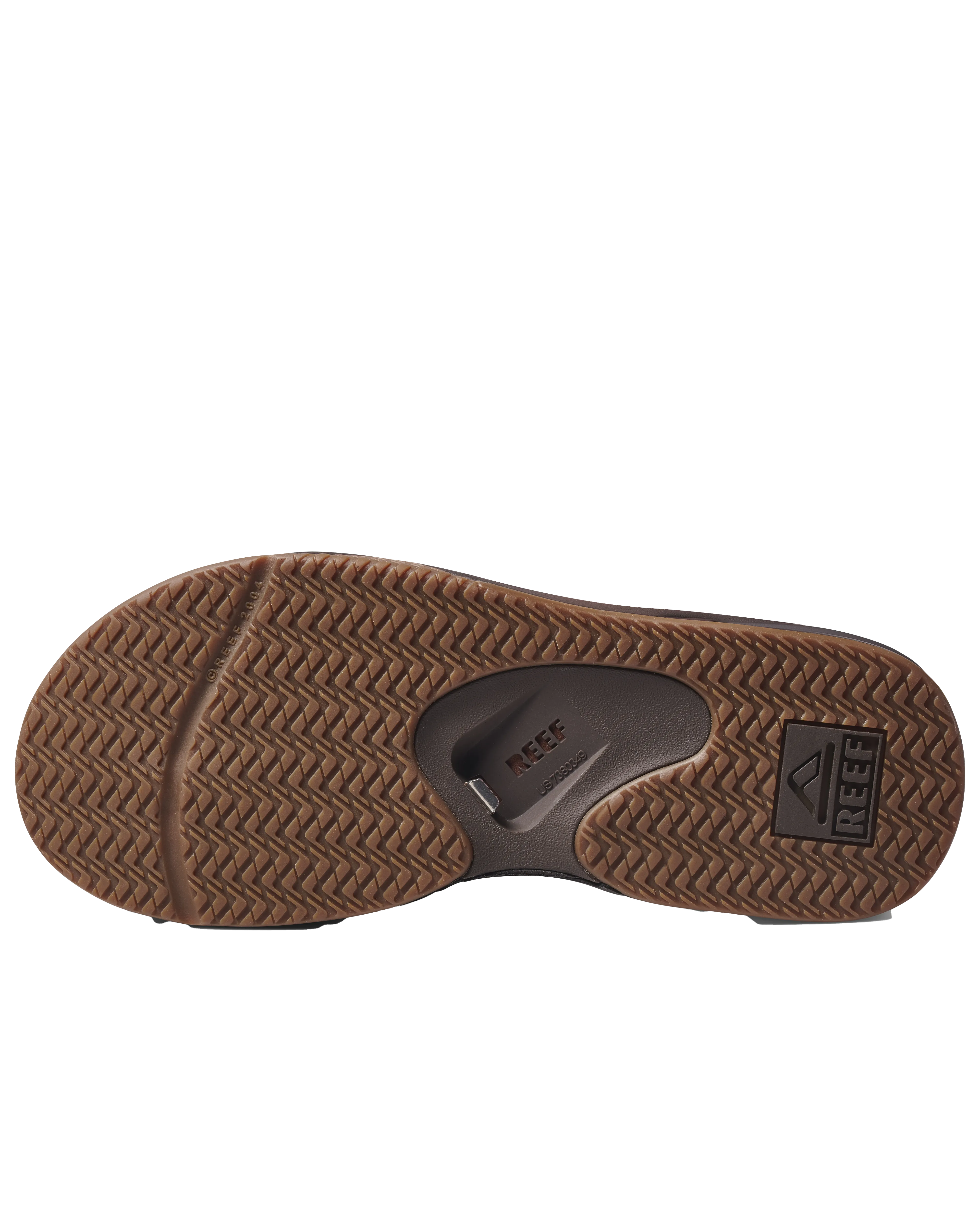 Leather Fanning Flip Flops in Dark Brown