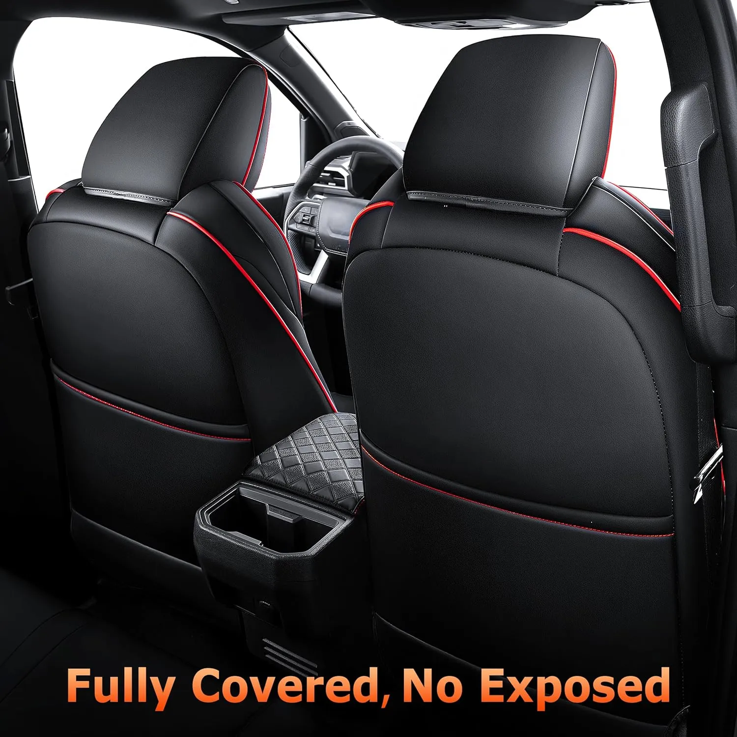 Leather Seat Covers Custom Fit for Tacoma Gen 4th (2024-2025) Double Cab, for SR, SR5, TRD PreRunner, TRD Sport, TRD Off-Road, Limited, Trailhunter - Armrest Covers Included - Fully Covered