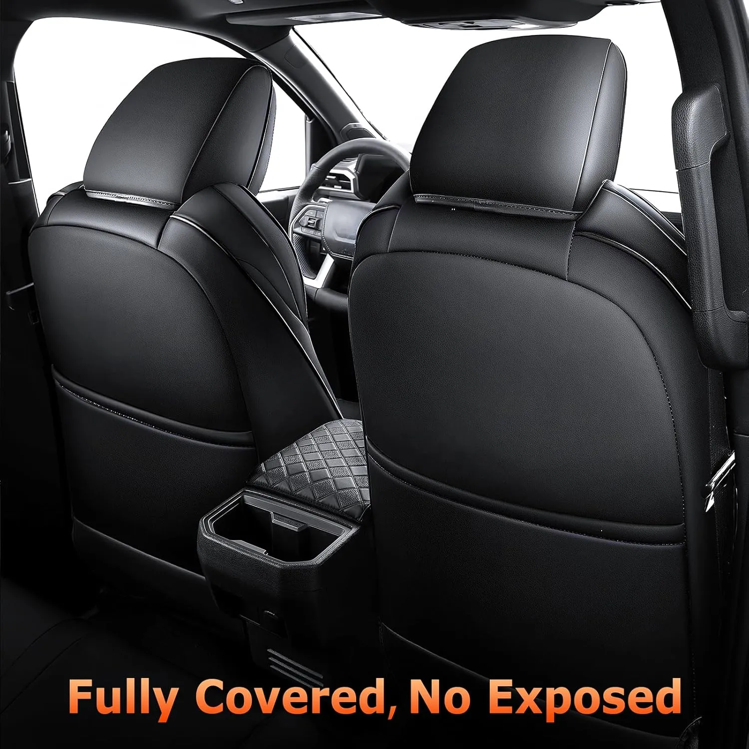 Leather Seat Covers Custom Fit for Tacoma Gen 4th (2024-2025) Double Cab, for SR, SR5, TRD PreRunner, TRD Sport, TRD Off-Road, Limited, Trailhunter - Armrest Covers Included - Fully Covered