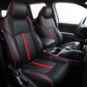 Leather Seat Covers Custom Fit for Tacoma Gen 4th (2024-2025) Double Cab, for SR, SR5, TRD PreRunner, TRD Sport, TRD Off-Road, Limited, Trailhunter - Armrest Covers Included - Fully Covered