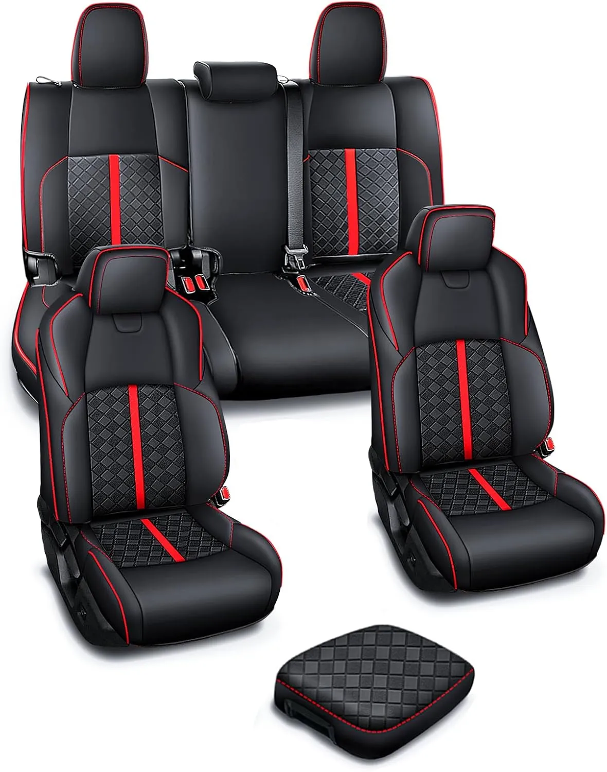 Leather Seat Covers Custom Fit for Tacoma Gen 4th (2024-2025) Double Cab, for SR, SR5, TRD PreRunner, TRD Sport, TRD Off-Road, Limited, Trailhunter - Armrest Covers Included - Fully Covered