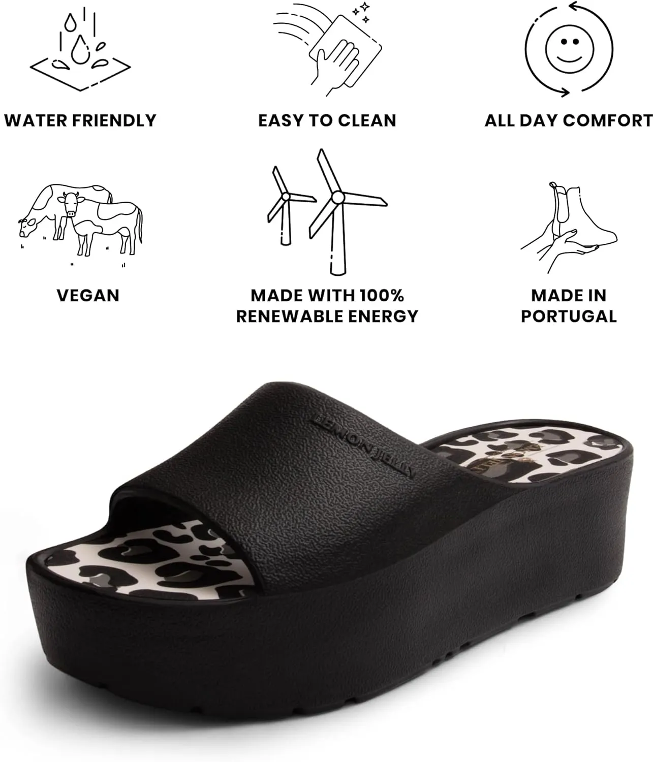 Lemon Jelly Women's Enyd Platform Sandals - Cute Water-Friendly Comfort Wedges for the Beach or Casual Wear - Super Lightweight Slip-On Flip Flops for Ladies
