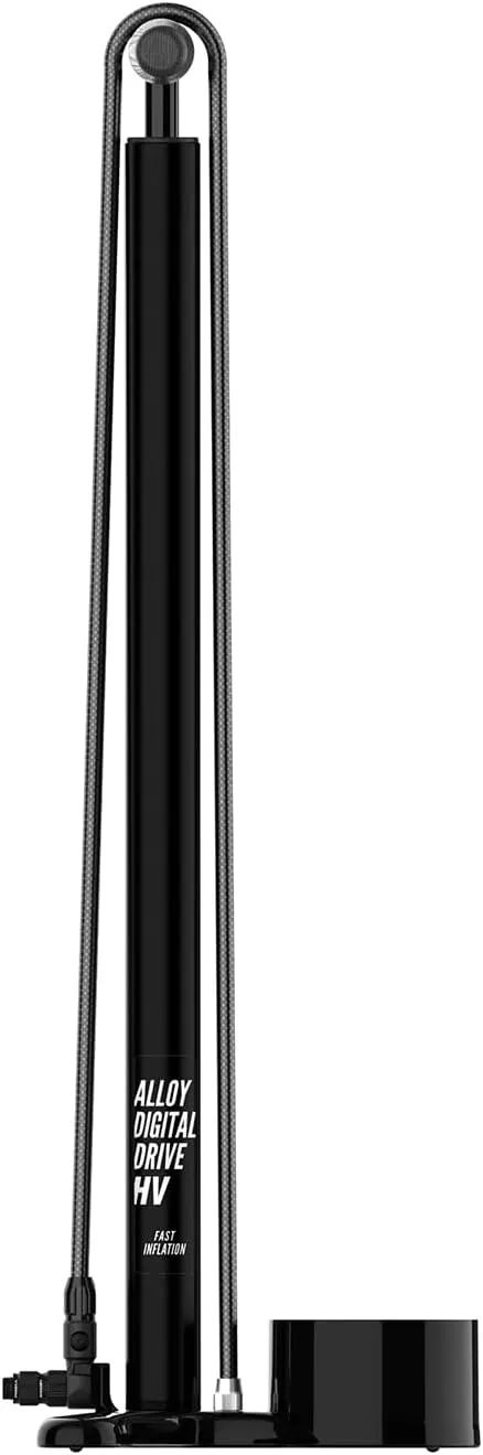 LEZYNE Alloy HV Digital Drive 3.5 High Volume 100PSI Bicycle Floor Pump with 3.5" Digital Gauge - Durable Aluminum Tire Air Pump with Extra Long Nylon Braided Hose for Mountain/Gravel Bikes
