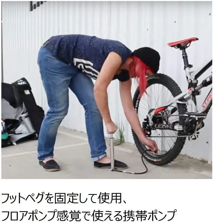 LEZYNE Portable Floor Pump, 11.8 inches (30 cm), Bicycle Pump, Air Pump, Micro Floor Drive, HP, Presta Style, Japanese Hand Pump
