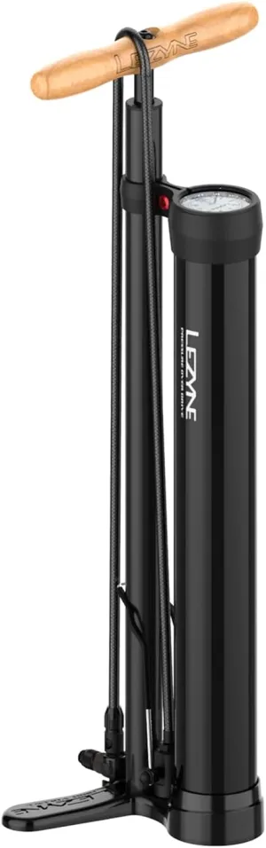LEZYNE Pressure Over Drive High Volume Tubeless Compatible Bicycle Floor Pump with 2.5" Gauge - 220 PSI Tire Air Pump for Mountain/Gravel Bikes - ABS-1 Pro Tubeless Chuck Fits Presta/M6x0.8 Valve