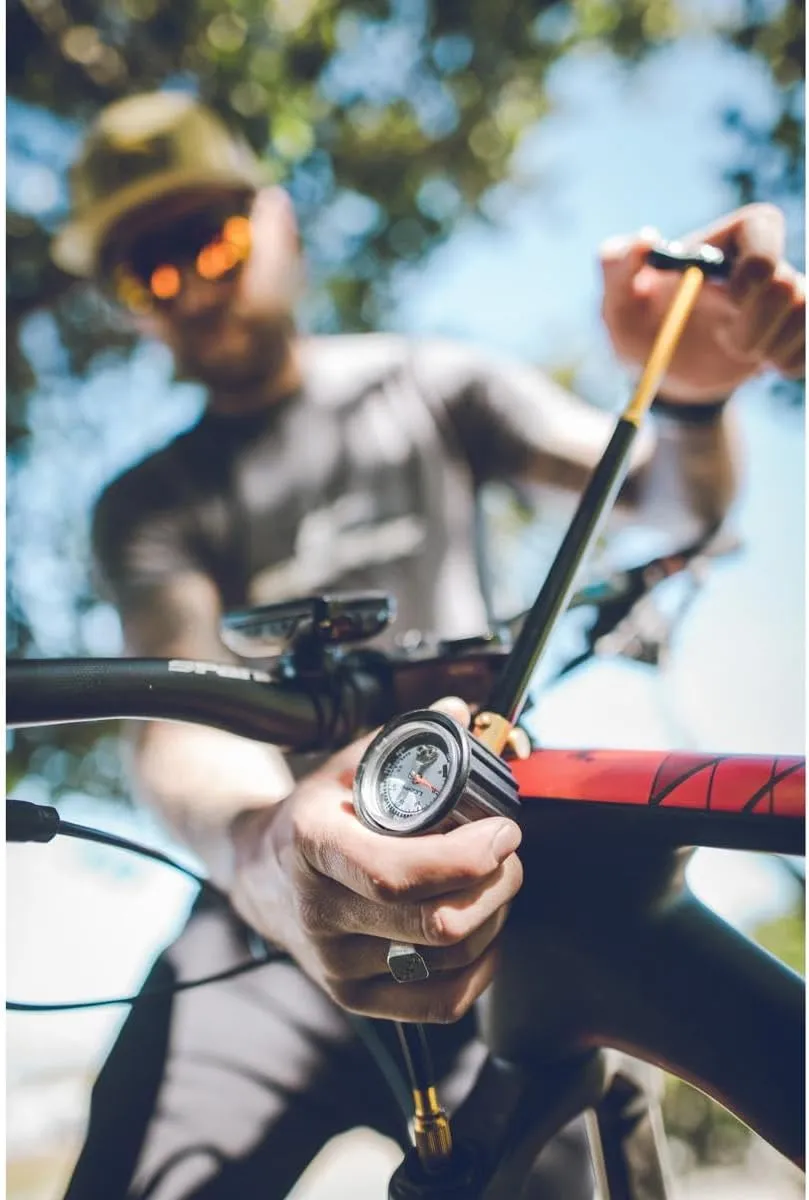 LEZYNE Shock Drive Bicycle Hand Pump, High Pressure 400psi Shock Pump, Portable, Mountain & Road Bike Pump