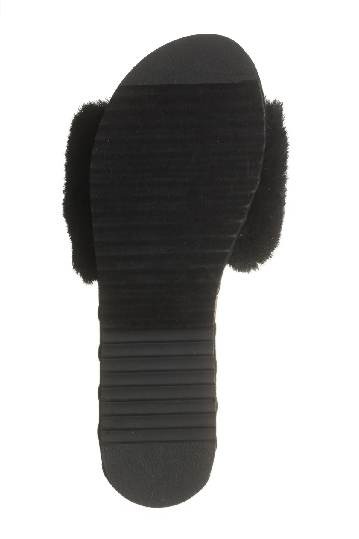 LFL Black Furry Lust by for LL-Prism Life Minimalistic Custom design Slide Platform Sandals