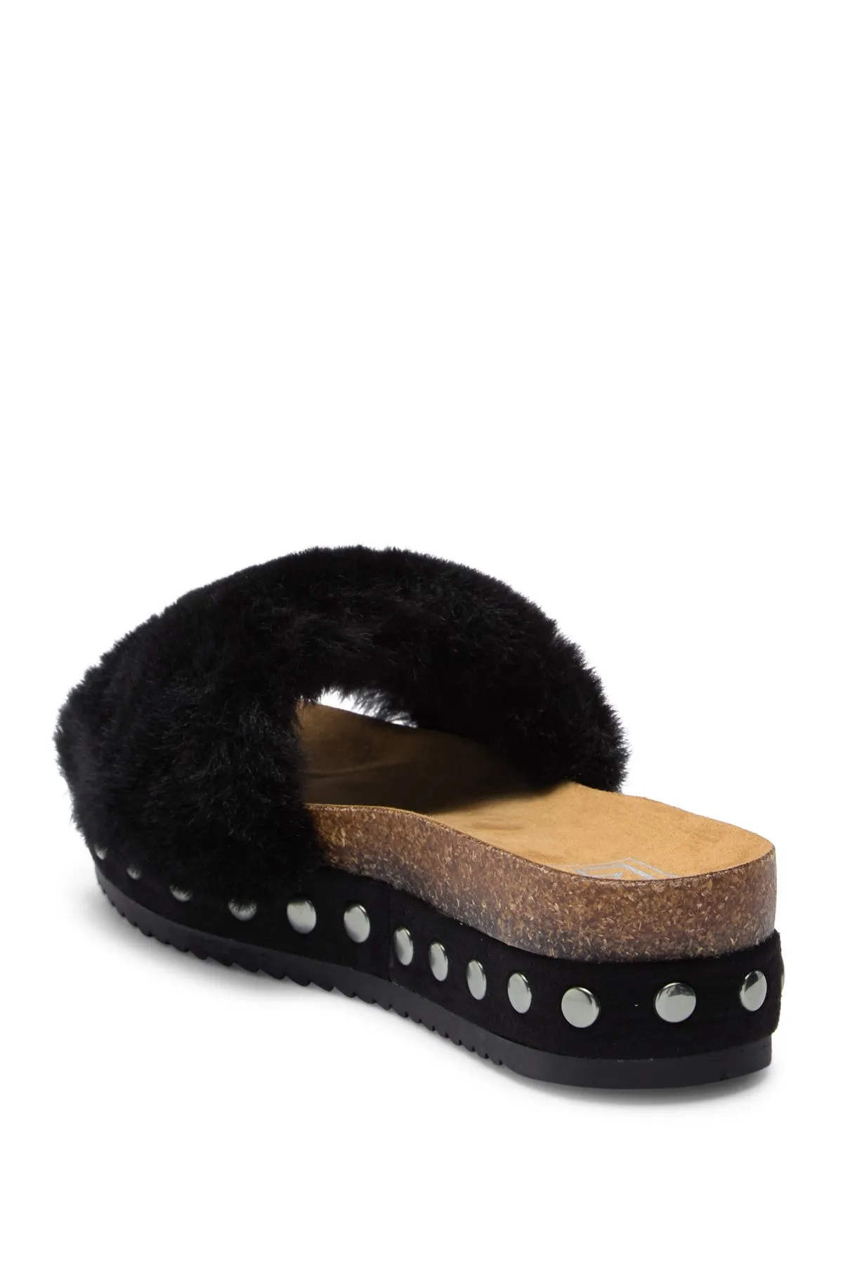 LFL Black Furry Lust by for LL-Prism Life Minimalistic Custom design Slide Platform Sandals