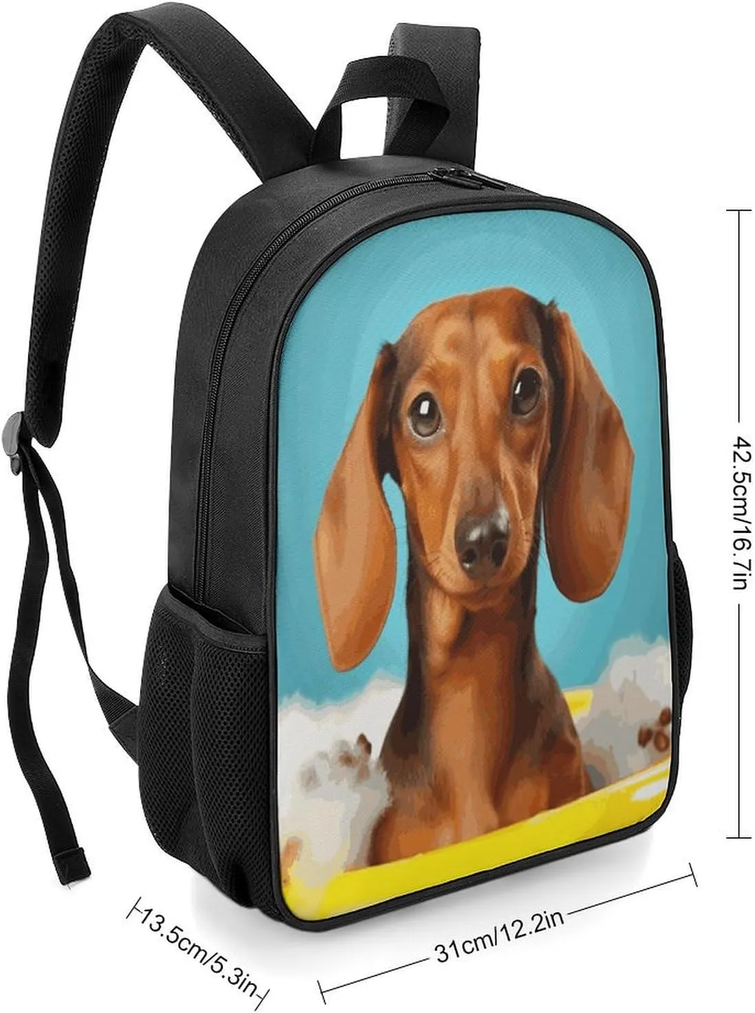 Lightweight Backpacks Cute Travel Bag Durable Dachshund Dog Printing Small Travel Backpack For Women & Men