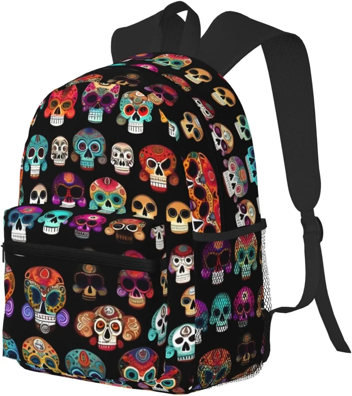 Lightweight Laptop Backpack,Casual Daypack Travel Backpack Bookbag Work Bag for Men and Women-Mexican Colourful Skull