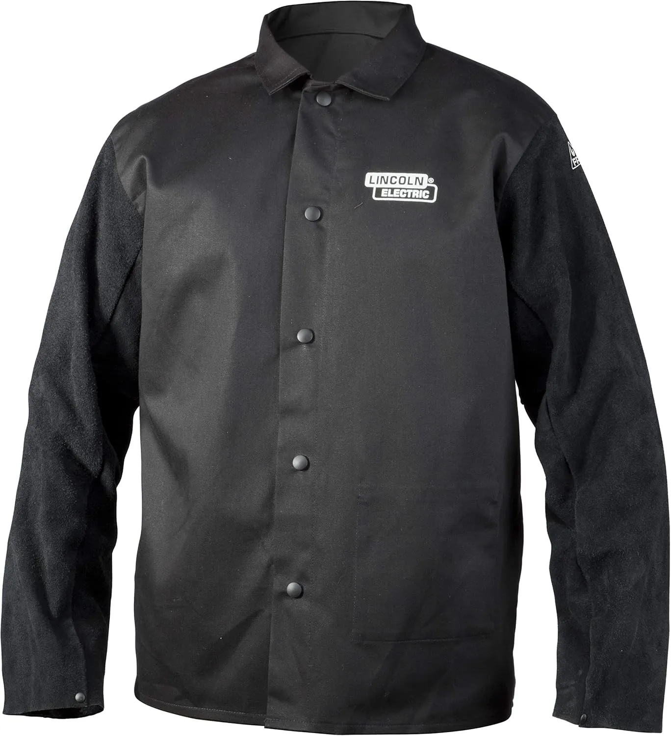 Lincoln Electric unisex adult Traditional Split Leather Sleeved Welding Jacket, Black, X-Large US