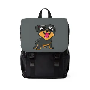 Little Derpy Rottweiler Puppy, Back to School Unisex Casual Shoulder Backpack