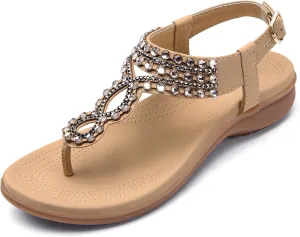 Littleplum Womens Sandals Comfort Arch Support Sandals Summer Walking Shoes Casual Ankle Elastic Flip Flops Shoes
