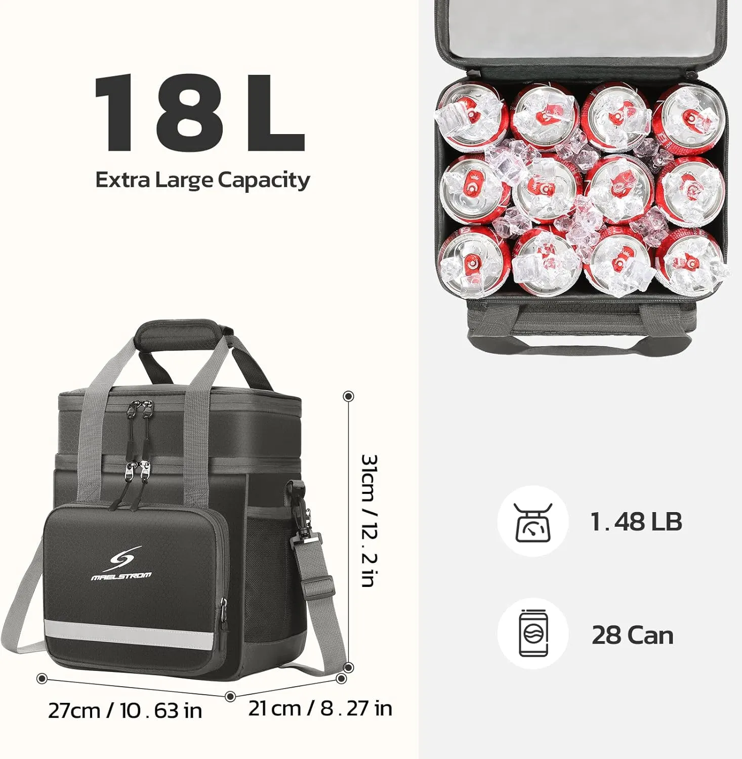 Maelstrom Lunch Box for Men,Insulated Lunch Bag Women/Men,Leakproof Lunch Cooler Bag, Lunch Tote Bag