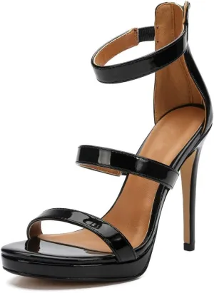 MAIERNISI JESSI Unisex Men's Women's Strappy Heels, Stiletto High Heel Dress Pump Sandals